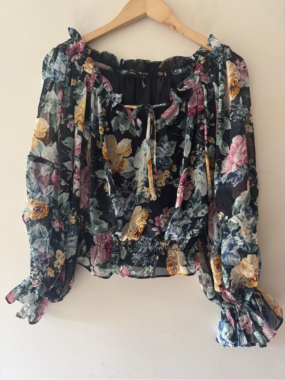 VICI Floral Chiffon Long Sleeve Blouse